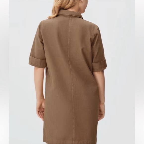 Everlane Shirt Dress Canvas Cargo Chore Patch Pocket Organic Cotton Ivory W's 14 - Picture 5 of 16
